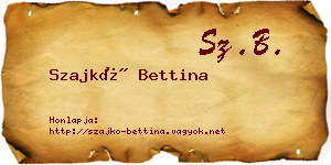 Szajkó Bettina névjegykártya