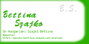 bettina szajko business card